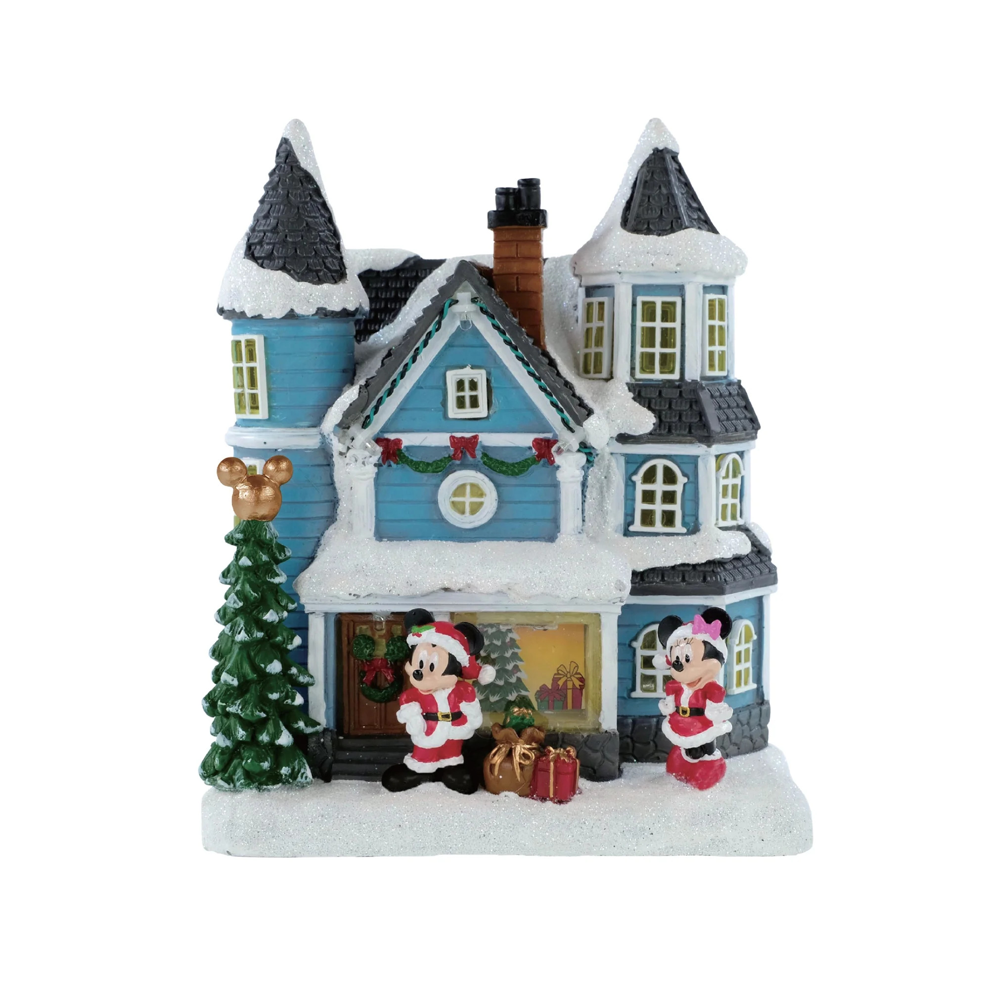 Disney Light Up Christmas Village House with Music and Mickey & Minnie Figures by Ruz | Walmart (US)