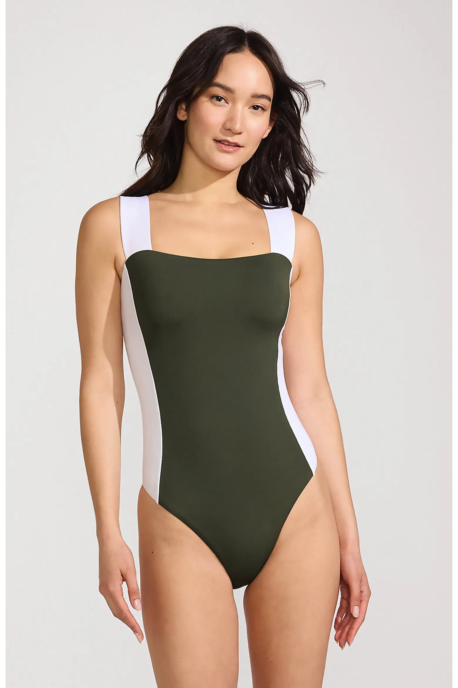 Square Neck High Leg One Piece Swimsuit (Women) | Nordstrom | Nordstrom