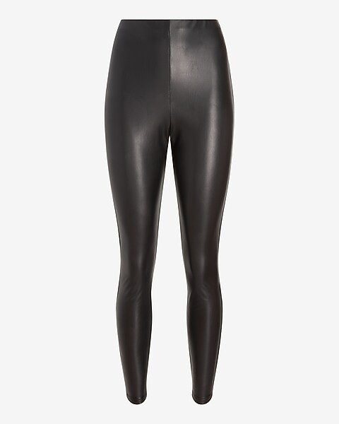 Super High Waisted Faux Leather Leggings | Express