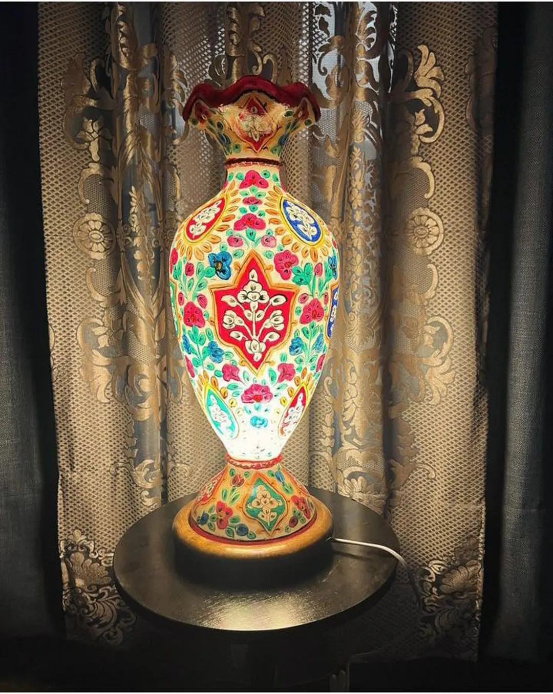 Handmade Unique Oriental Hand Made and Hand Painted Camel Skin Leather Lamp Table Lamp Night Lamp... | Etsy (US)