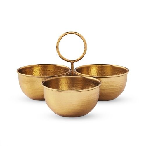 Antique Brass Triple Condiment Set | Williams-Sonoma