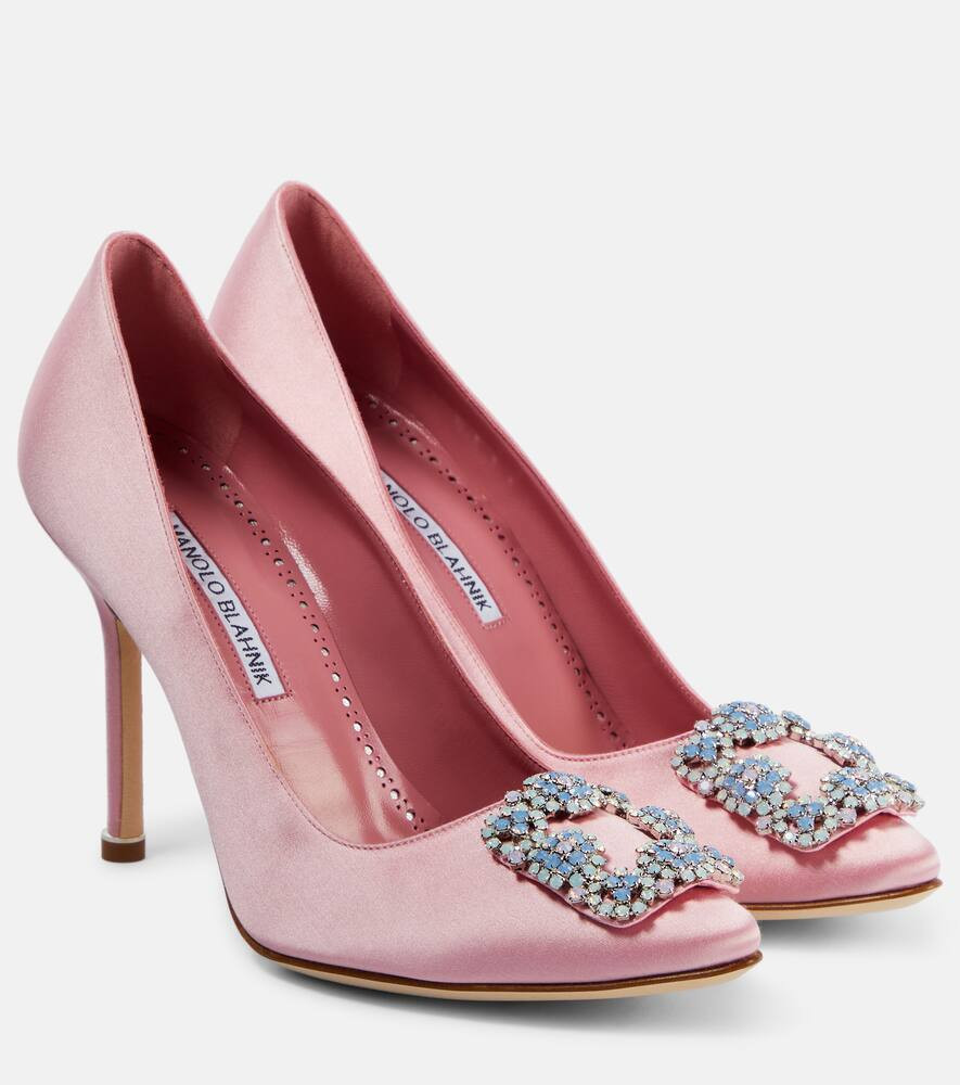 Manolo Blahnik Hangisi 105 embellished satin pumps | Mytheresa (US/CA)