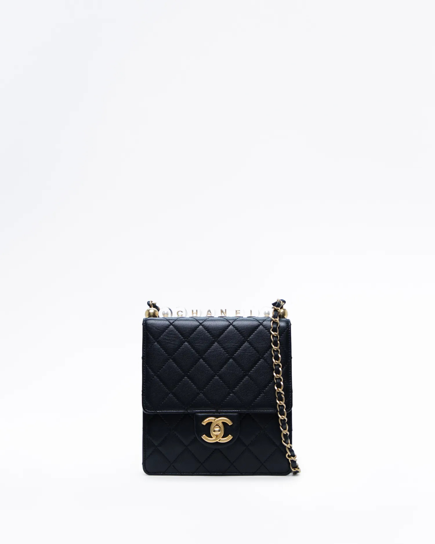 Quilted Chic Pearls Small Flap Bag | Vivrelle