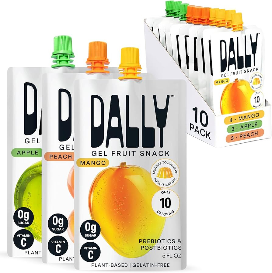 Dally Drinkable Konjac Jelly Variety Pack (10 Pouches) – 10-Calorie, Zero Sugar Korean Fruit Sn... | Amazon (US)