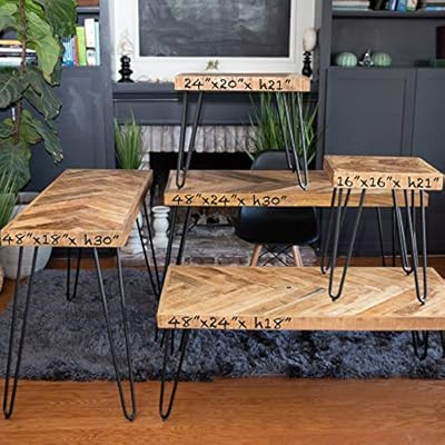 Mindful Living Solid Wood Chevron End Table (Bench) | Amazon (US)