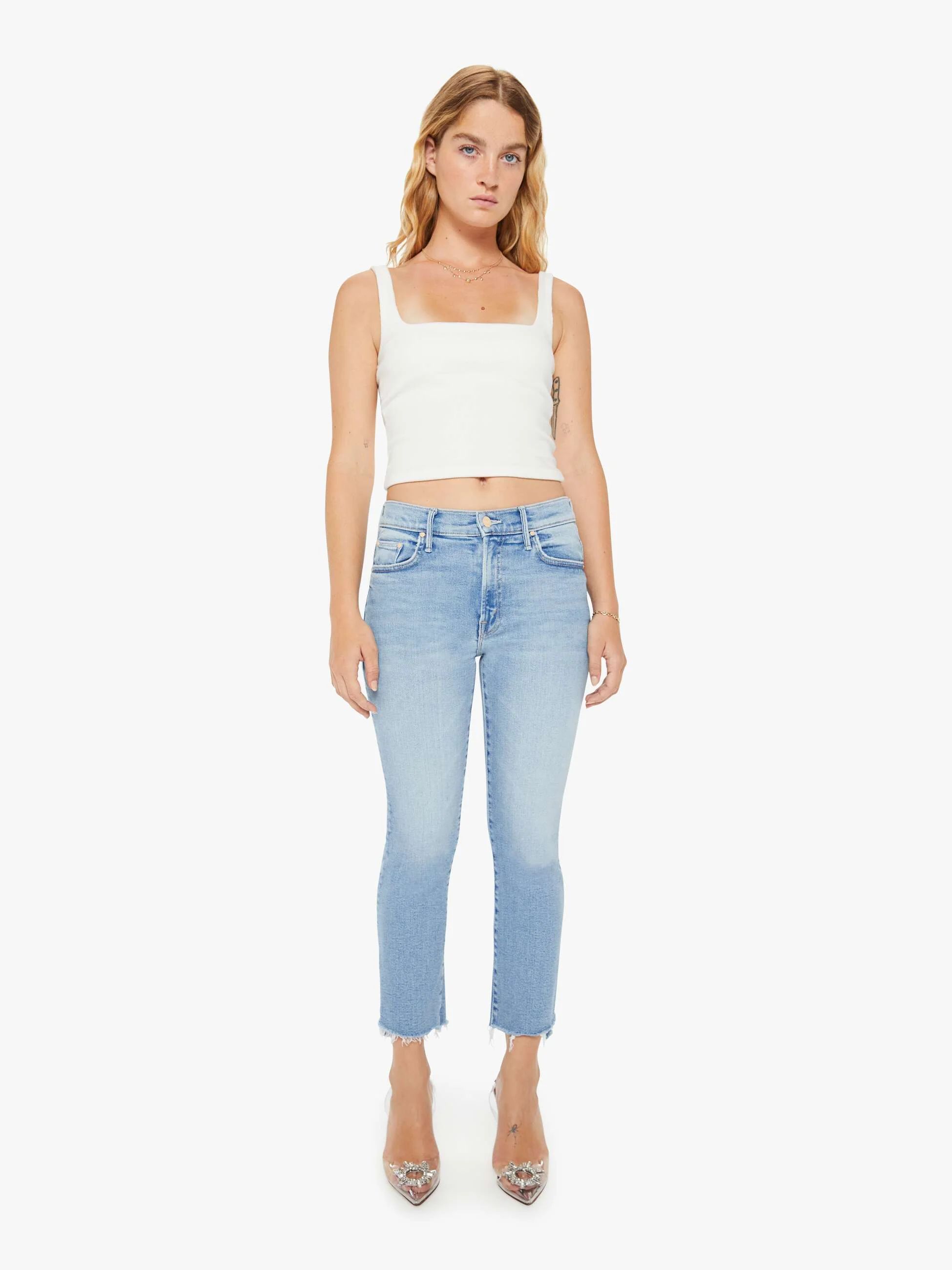 PETITES The Lil' Insider Crop Step Fray - Limited Edition | Mother Denim