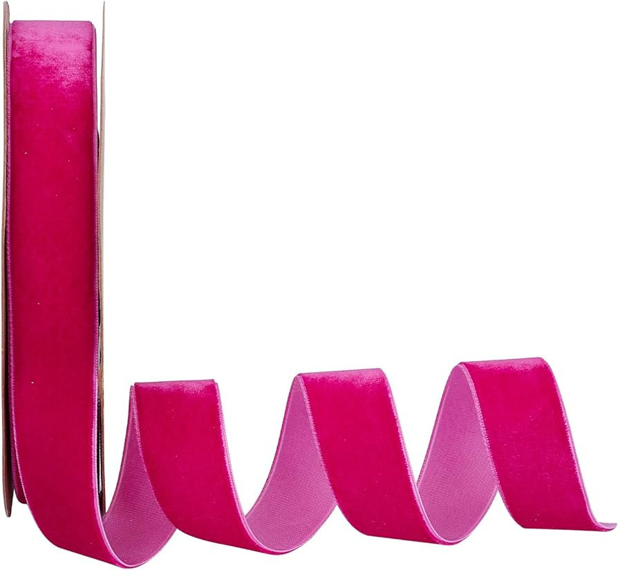 arricraft 20 Yards × 1 Inch Single Side Velvet Ribbon, Satin Ribbon Roll for Wedding, Gift Wrapp... | Amazon (US)