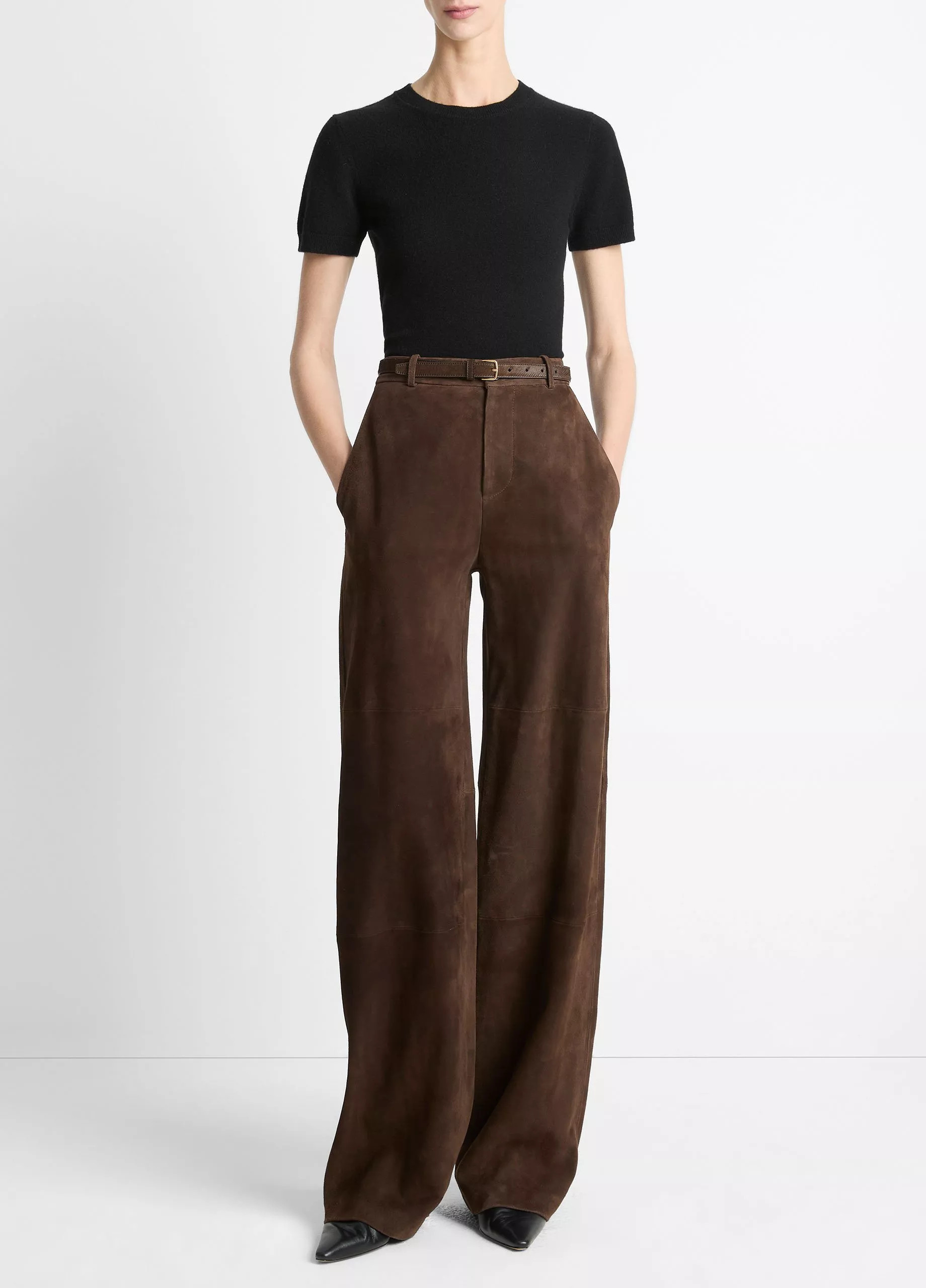 Suede Mid-Rise Trouser | Vince LLC