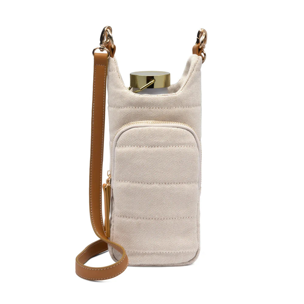 Oatmeal Canvas HydroBag™ with Vegan Leather Strap | WanderFull 