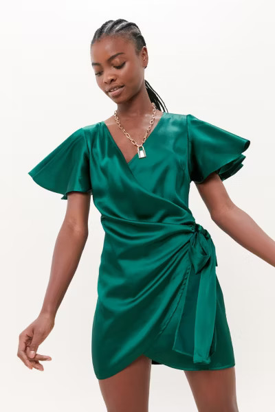 UO Kamaryn Tie-Front Mini Dress | Urban Outfitters (US and RoW)