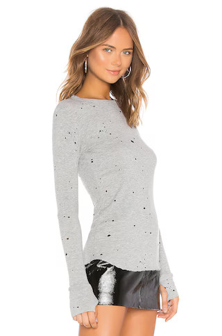 Michael Lauren Mathis Long Sleeve Tee in Heather Grey from Revolve.com | Revolve Clothing (Global)