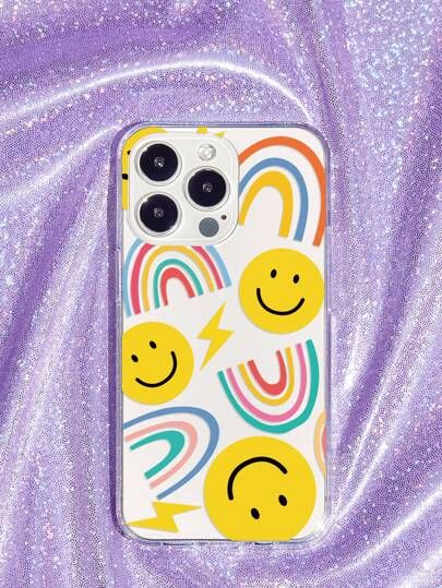 Cartoon Face Clear Phone Case | SHEIN