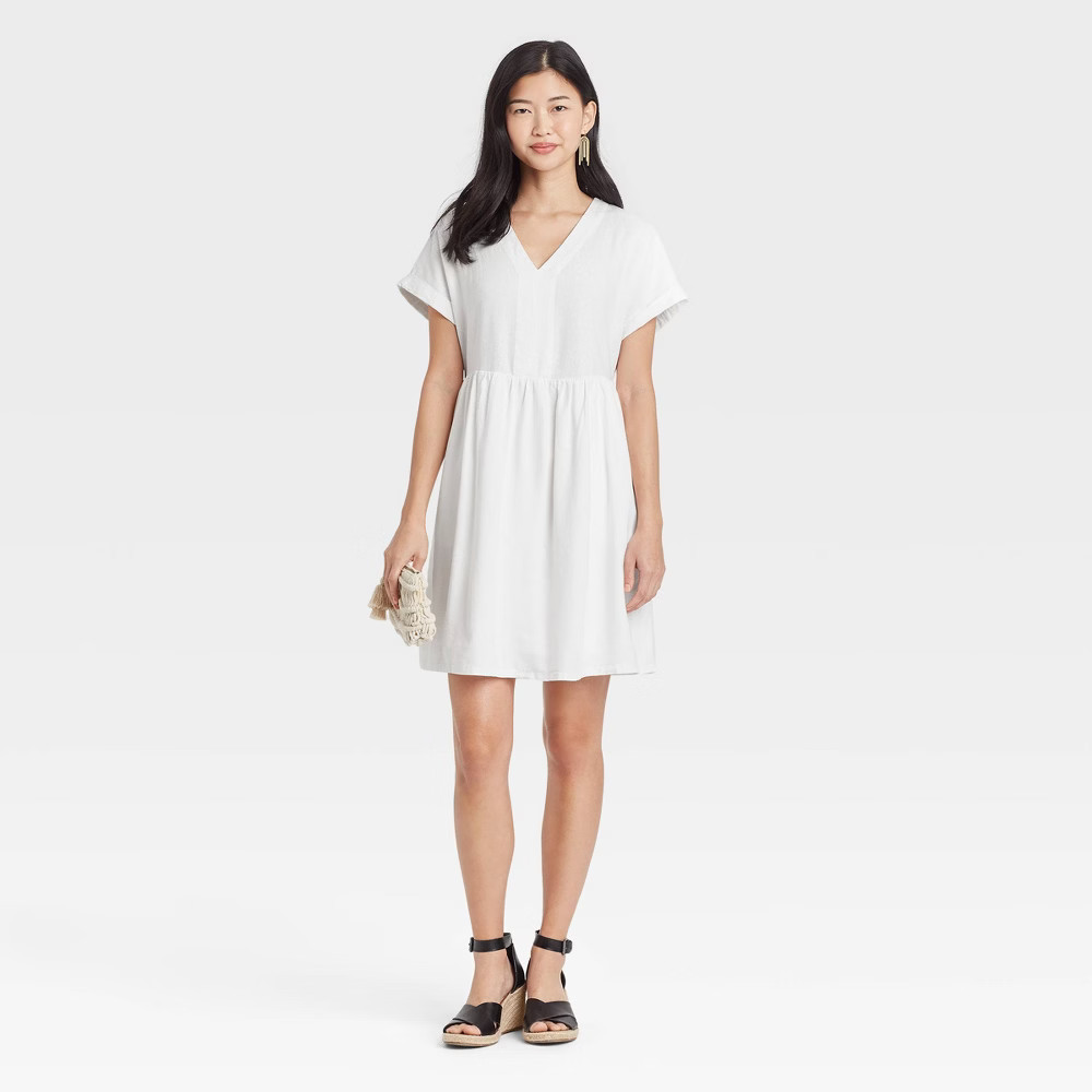 Women's Short Sleeve Shirtdress - Universal Thread White XXL | Target