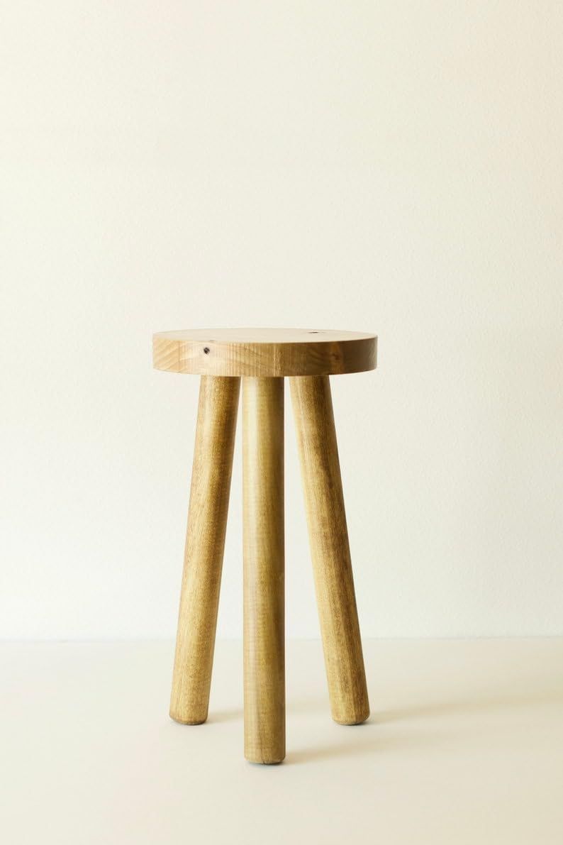 Dipped/Undipped 3 Leg Wooden Stool Stained- 2 HL (19" Undipped Leg) | Amazon (US)