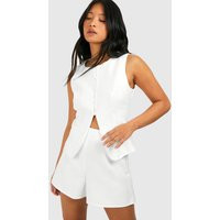 Womens Petite Tailored Short - White - 4 | boohoo (US & Canada)
