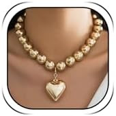 Chunky Gold Heart Necklace for Women Chunky Heart Pendant Statement Necklace Jewelry Gift for Wom... | Amazon (US)