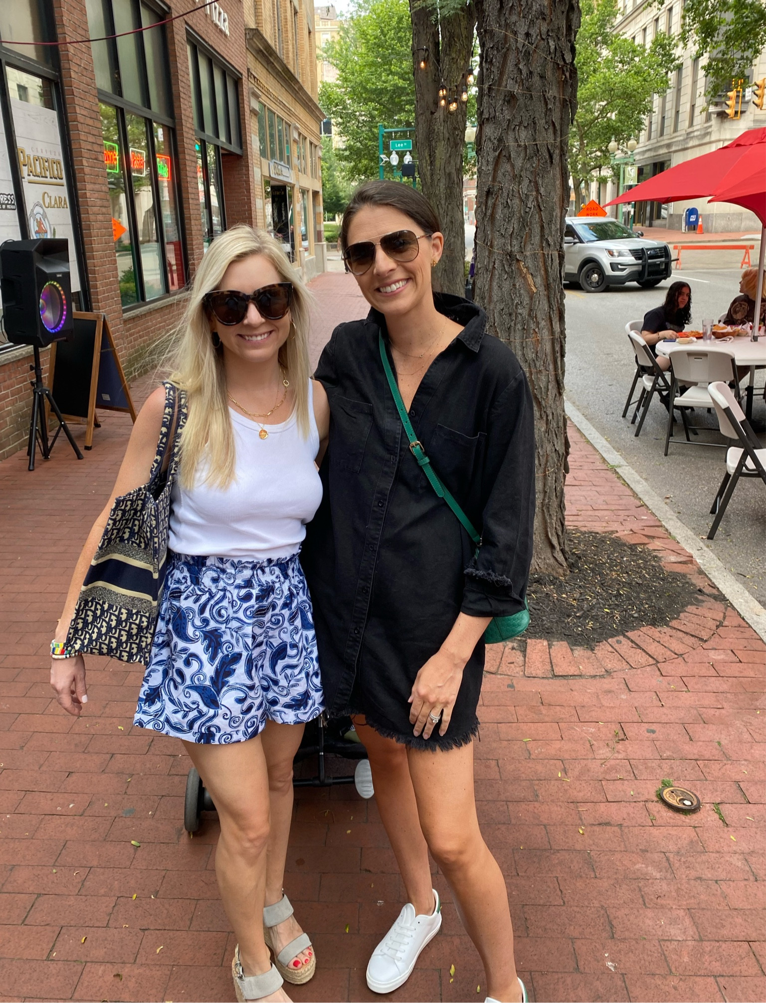 Dinner date with my BFF!  Comfy shorts and tank - wedges sold out but linked similar. 

#LTKFind #LTKunder100