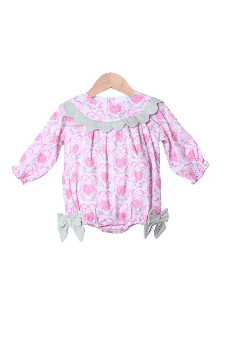 Sweetheart Bow Scalloped Bubble | The Smocked Flamingo