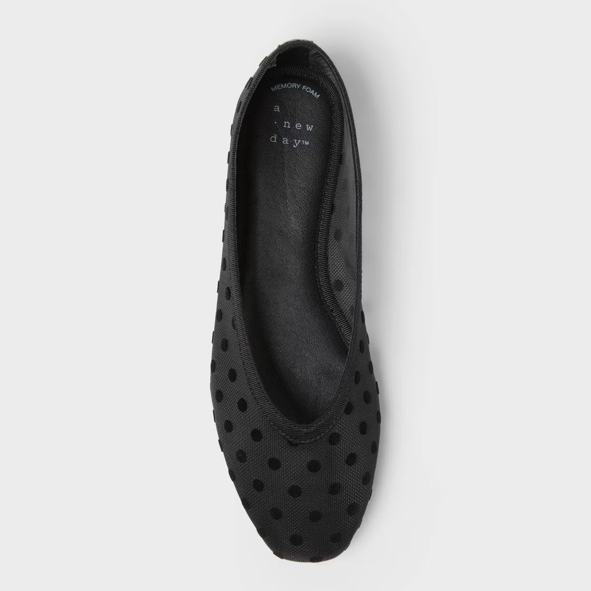 Women’s Sammie Mesh Flats with Memory Foam Insole - A New Day™ Jet Black | Target