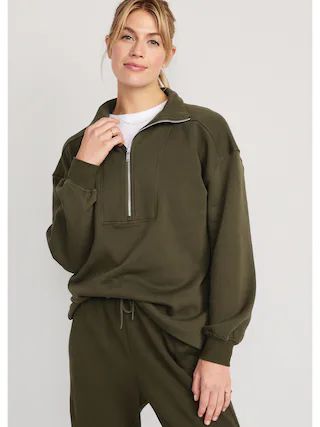 Oversized Half-Zip Pullover Tunic for Women | Old Navy (CA)