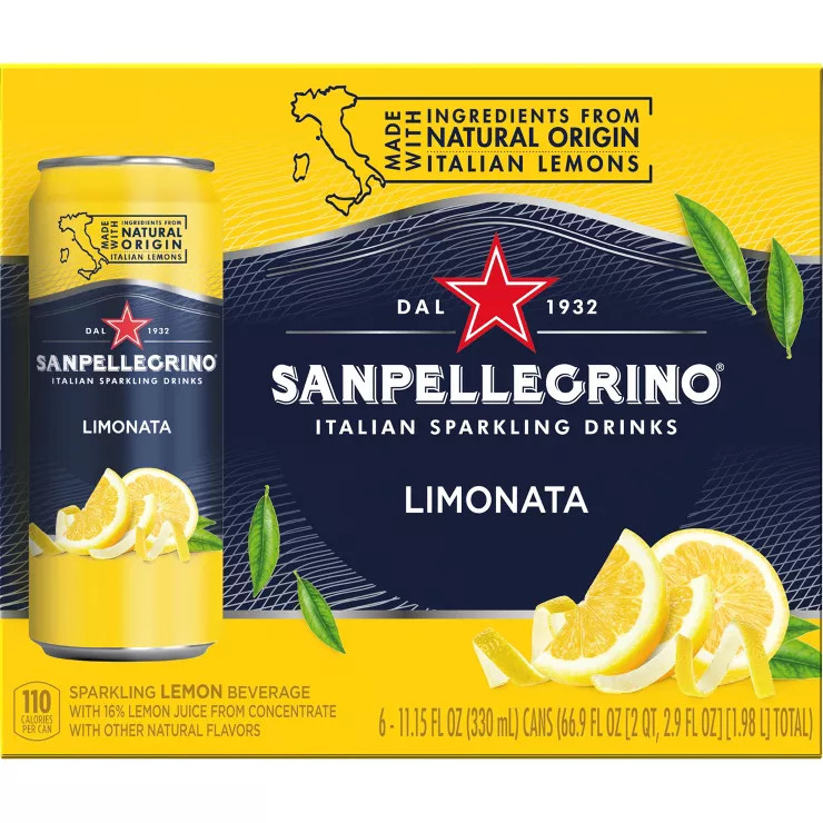 Sanpellegrino Lemon Italian Sparkling Beverage - 6pk/11.15 fl oz Cans | Target