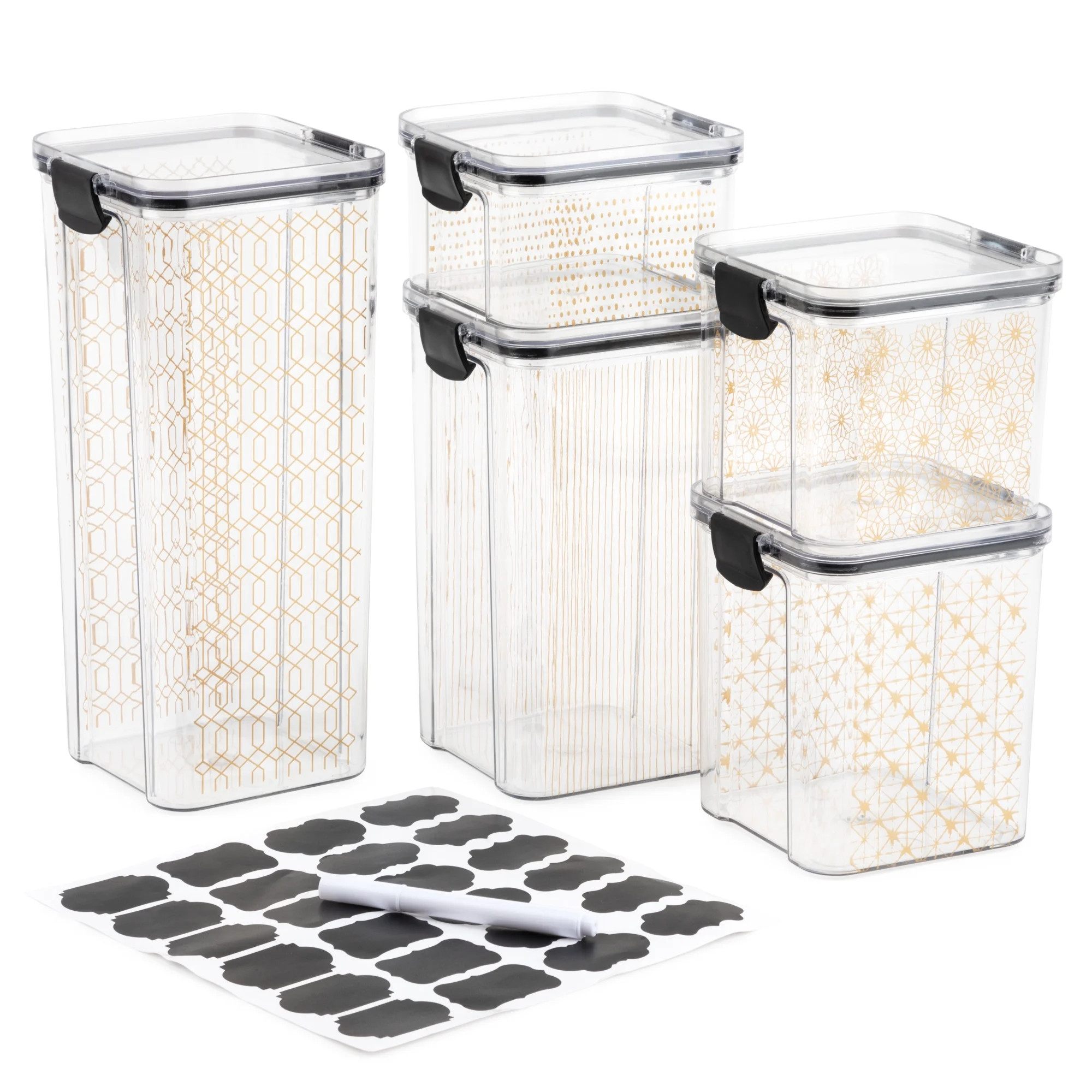 Thyme & Table Snap-Lock Food Storage Containers, Set of 5, 10 Pieces, Gold | Walmart (US)