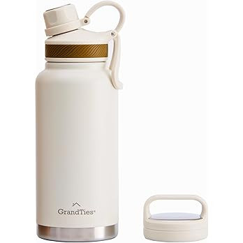 GrandTies 2 Lids Sports Stainless Steel Water Bottles – Wide Mouth Vacuum Insulated Reusable Le... | Amazon (US)