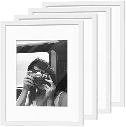 HappyHapi 11x14 Picture Frames White Bulk, Display 8x10 Photo Frame with Mat or 11x14 Without Mat, T | Amazon (US)