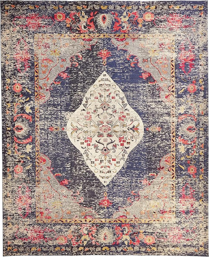 nuLOOM Veronica Vintage Distressed Area Rug, 12' x 15', Navy | Amazon (US)