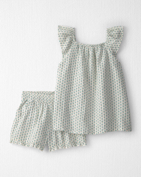 Girls 2-Piece Organic Cotton Gauze Top & Short Set in Floral - Little Planet | Carter's | Carter's Inc