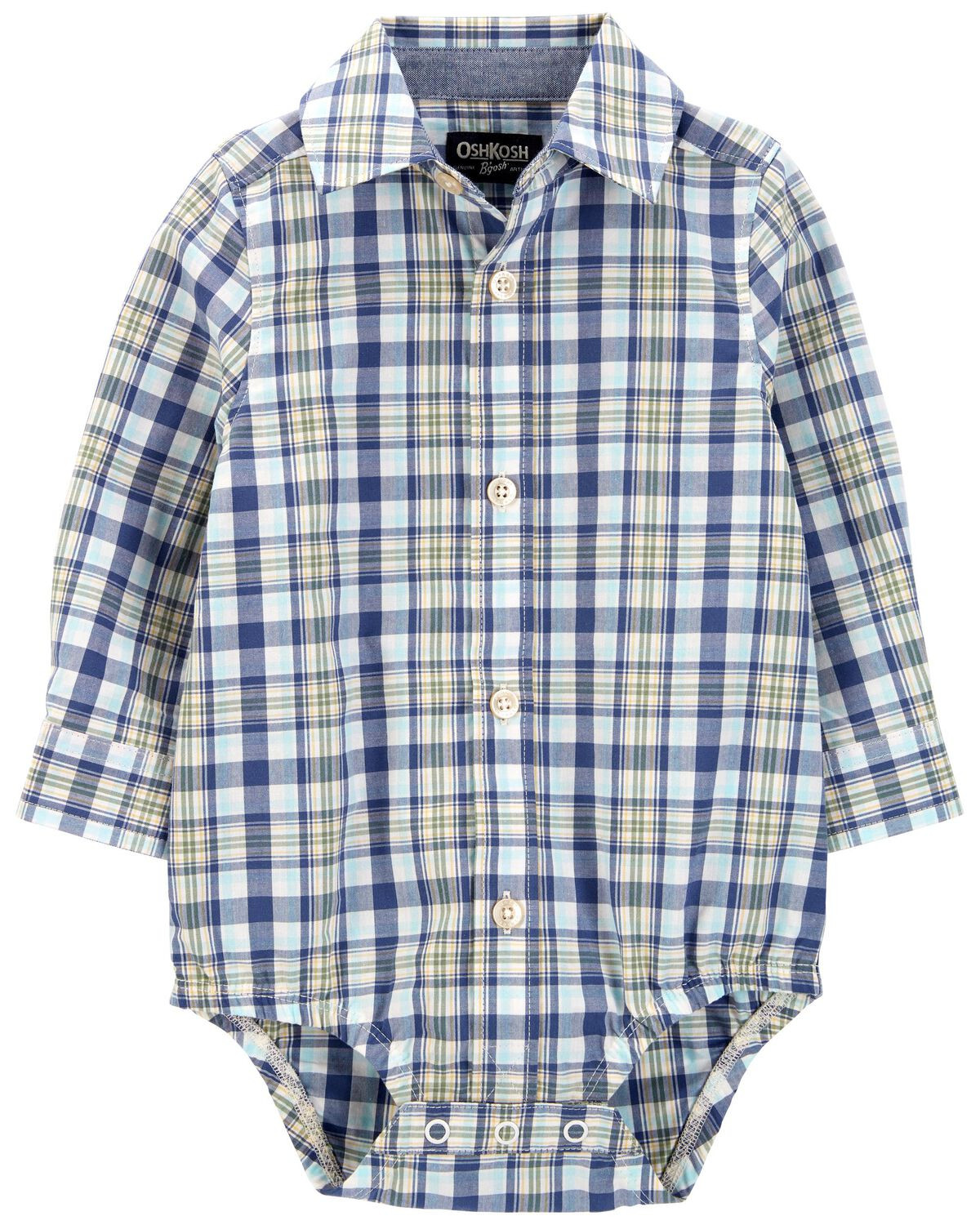 Multi Baby Plaid Button-Front Bodysuit | carters.com | Carter's