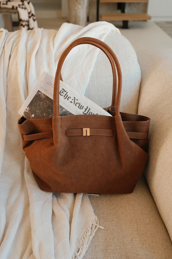 Rhodes Brown Suede Tote Bag | Lulus