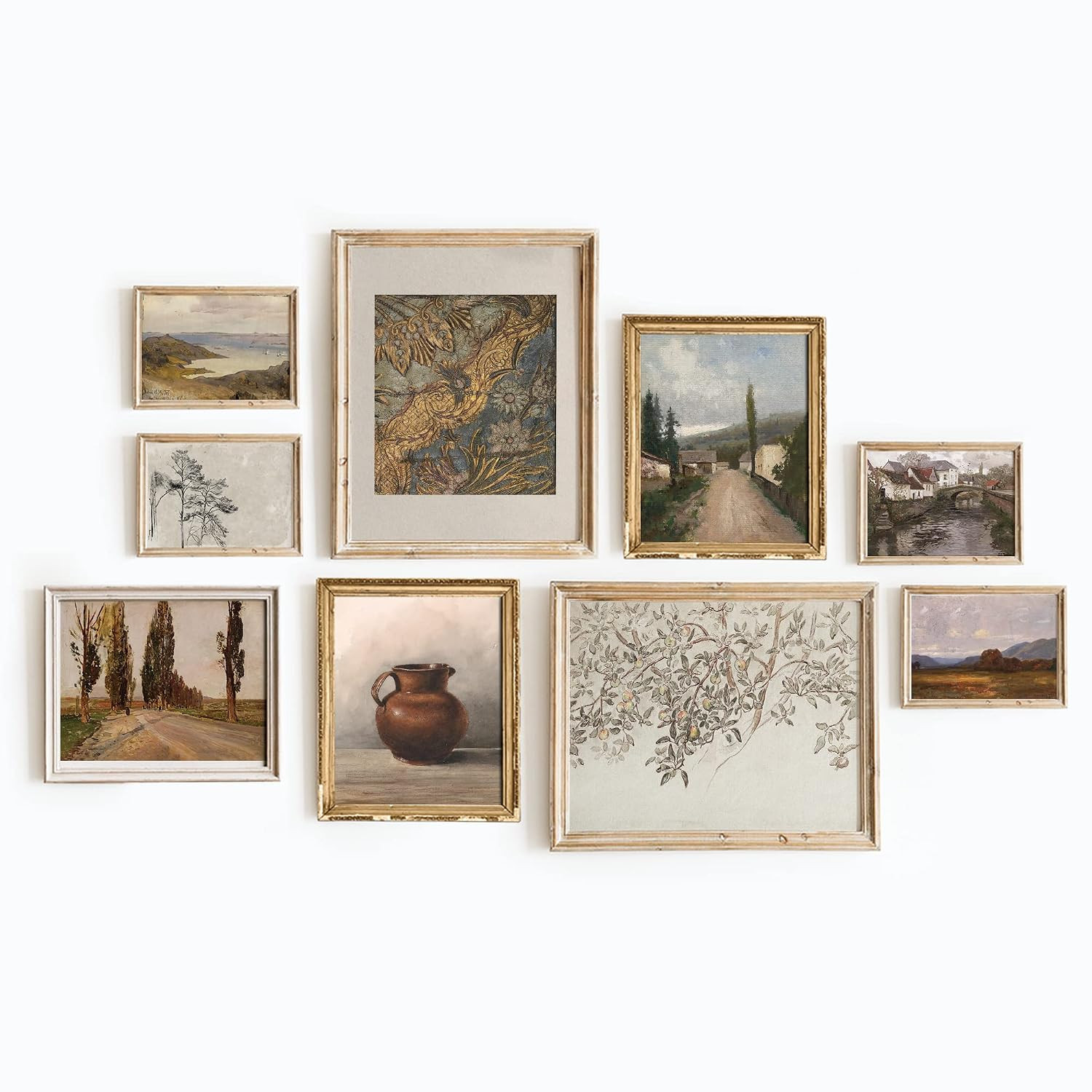 Set 9 Vintage Art Wall Decor - French Country Gallery Wall Art, Sketch Poster Landscape, Moody Modern House Decor (11x14 IN Unframed) | Amazon (US)