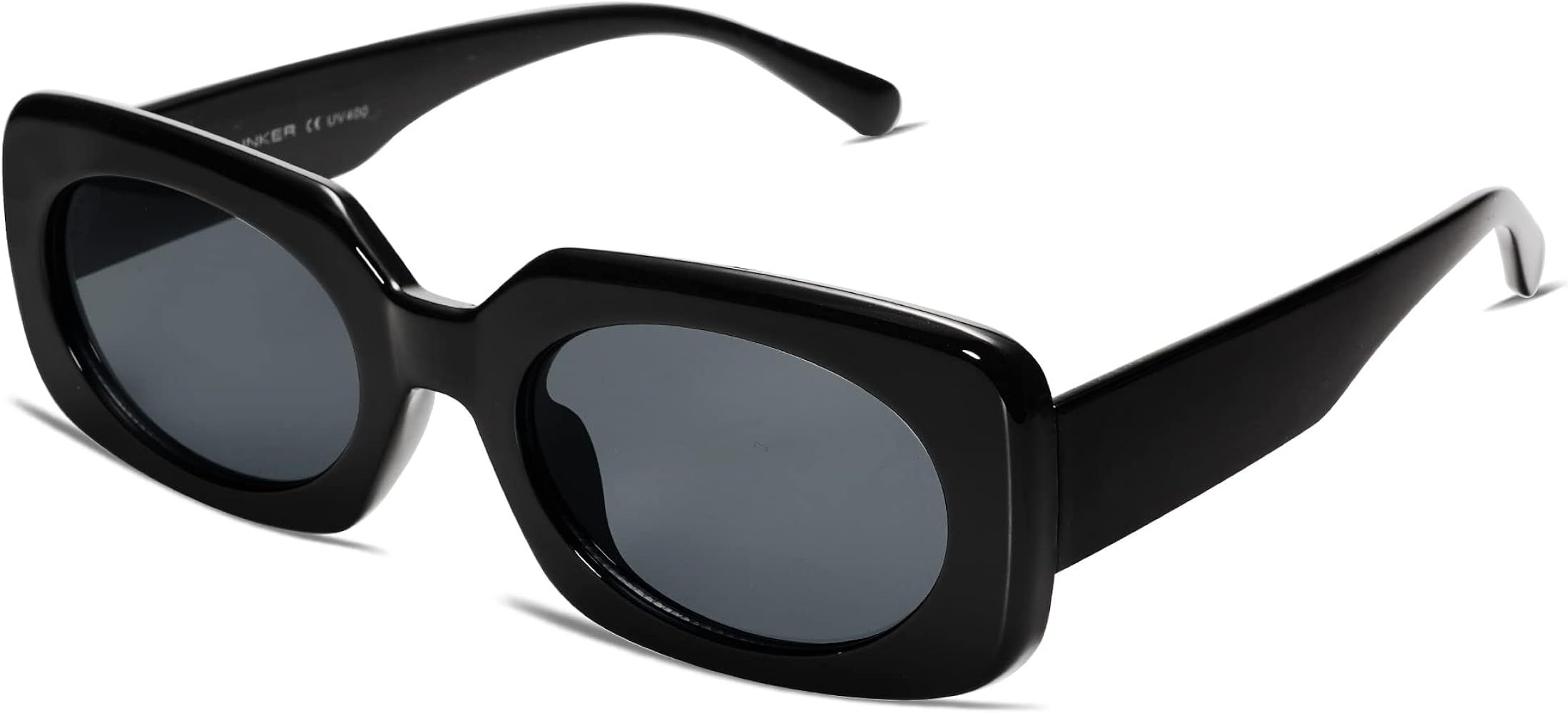 Rectangle Sunglasses for Women Retro Trendy Fashion Glasses Oval Lenses Narrow Thin Square Frame wit | Amazon (CA)