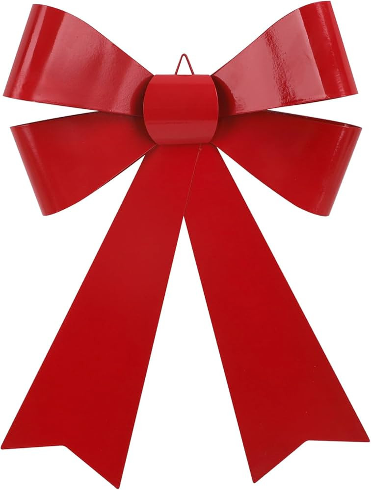 Large Wreaths Bow Red Christmas Tree Bows 9.4x12.5inch Metal Christmas Bow Decorations Hanging Xm... | Amazon (US)
