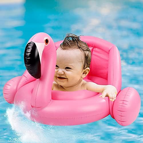 FiGoal Inflatable Flamingo Swimming Ring for Baby with Backrest Pool Float Flamingo Tube Water Fu... | Amazon (US)