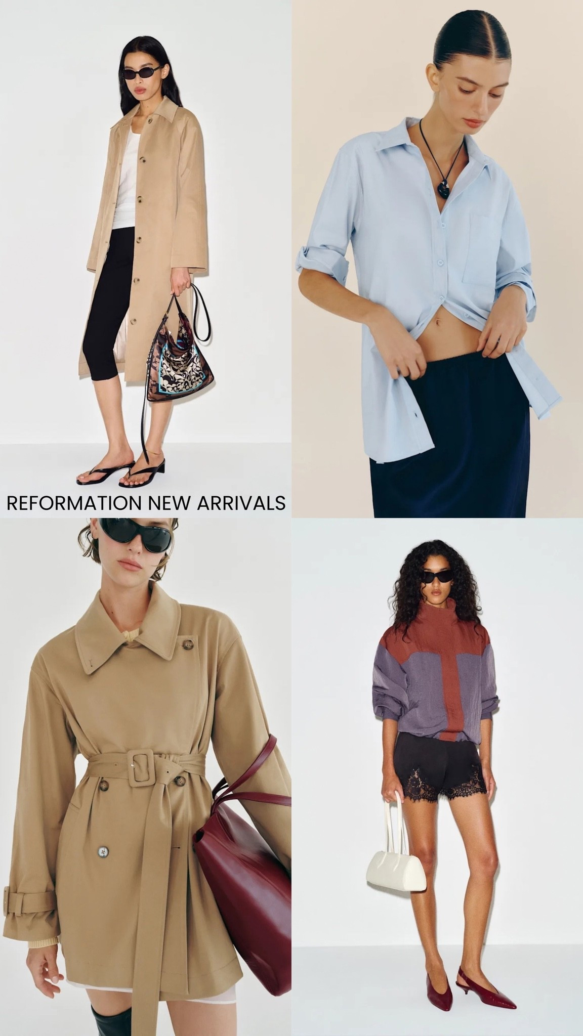[10/2/26] Reformation new arrivals 🤍 

Reformation new arrivals, fall fashion, fall layers, capsule wardrobe, elevated casual, everyday outfits, classic denim, lightweight trench coat, soft knit sweater, button-down shirt, workwear style, neutral style, wardrobe staples, outfit inspiration

#LTKootd #LTKSeasonal #LTKgrwm