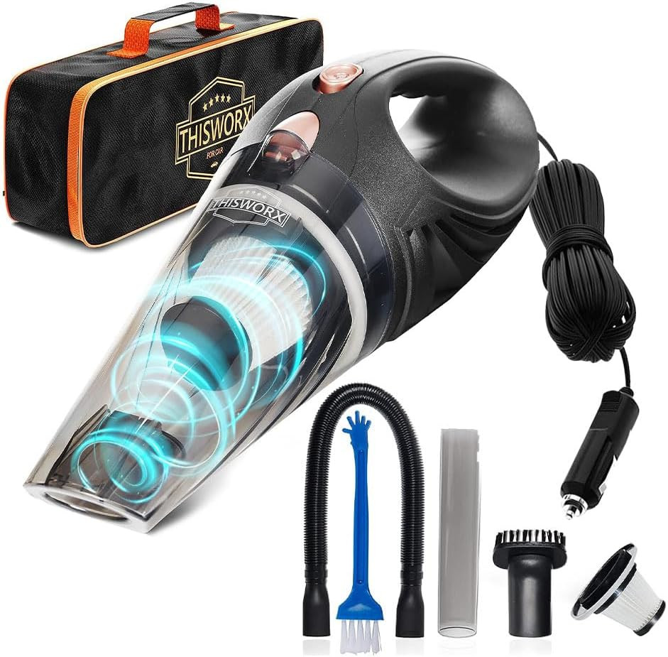 ThisWorx Car Vacuum Cleaner - Portable Handheld Mini Vacuum Cleaner W/ 16ft Cord, Bag, & Attachme... | Amazon (US)