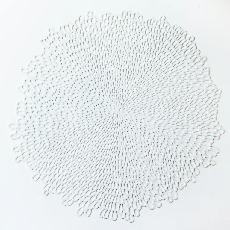 Mainstays Blossom Pressed Vinyl Table Placemat White 15.25" x 15.5" | Walmart (US)