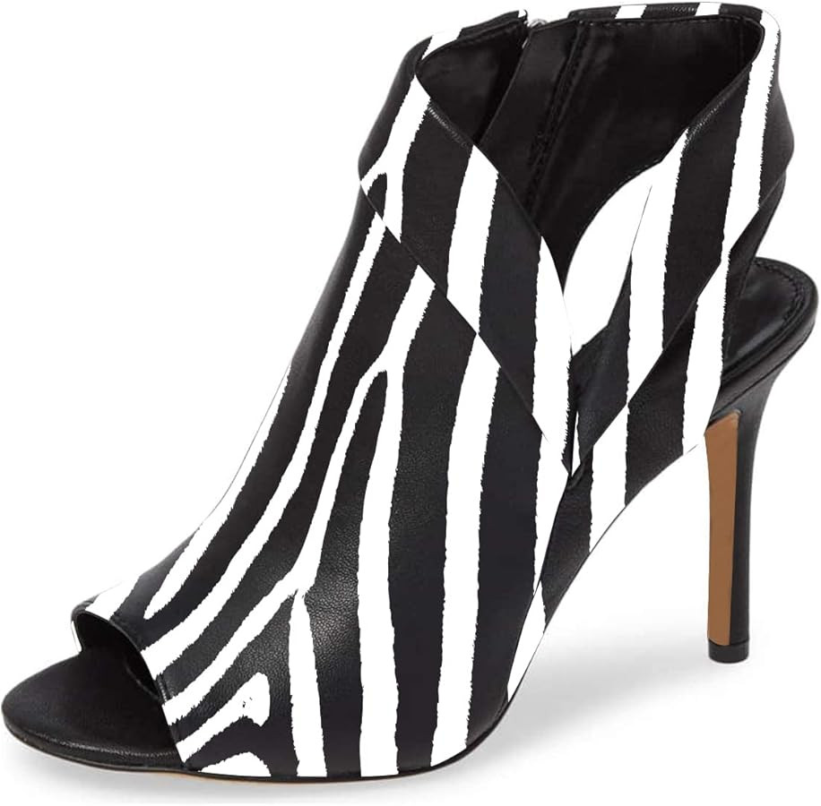YDN Women Chic Peep Toe Stiletto High Heel Short Booties Cutout Slingback Side Zippers Walking Sh... | Amazon (US)