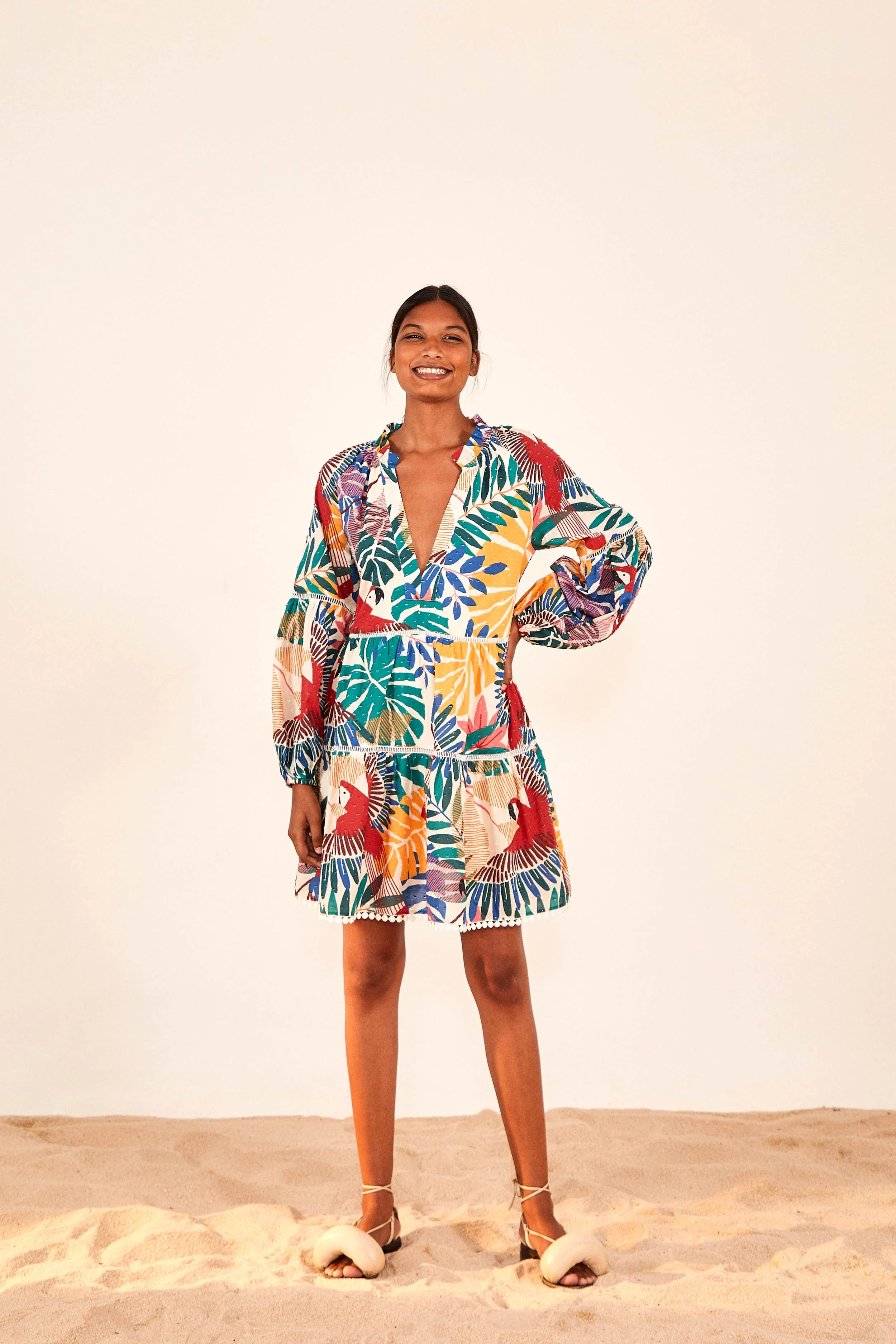 OFF WHITE MACAW MINI DRESS | FarmRio (US)