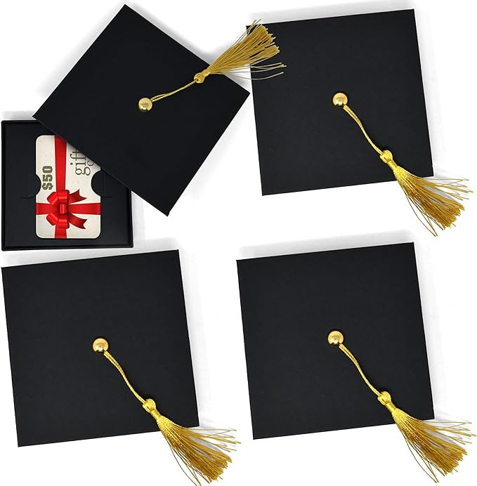 Graduation Gift Card Box Holder Cap Shaped with Tassel Pack of 6 Grad Gifts Cards Graduate Presen... | Amazon (US)