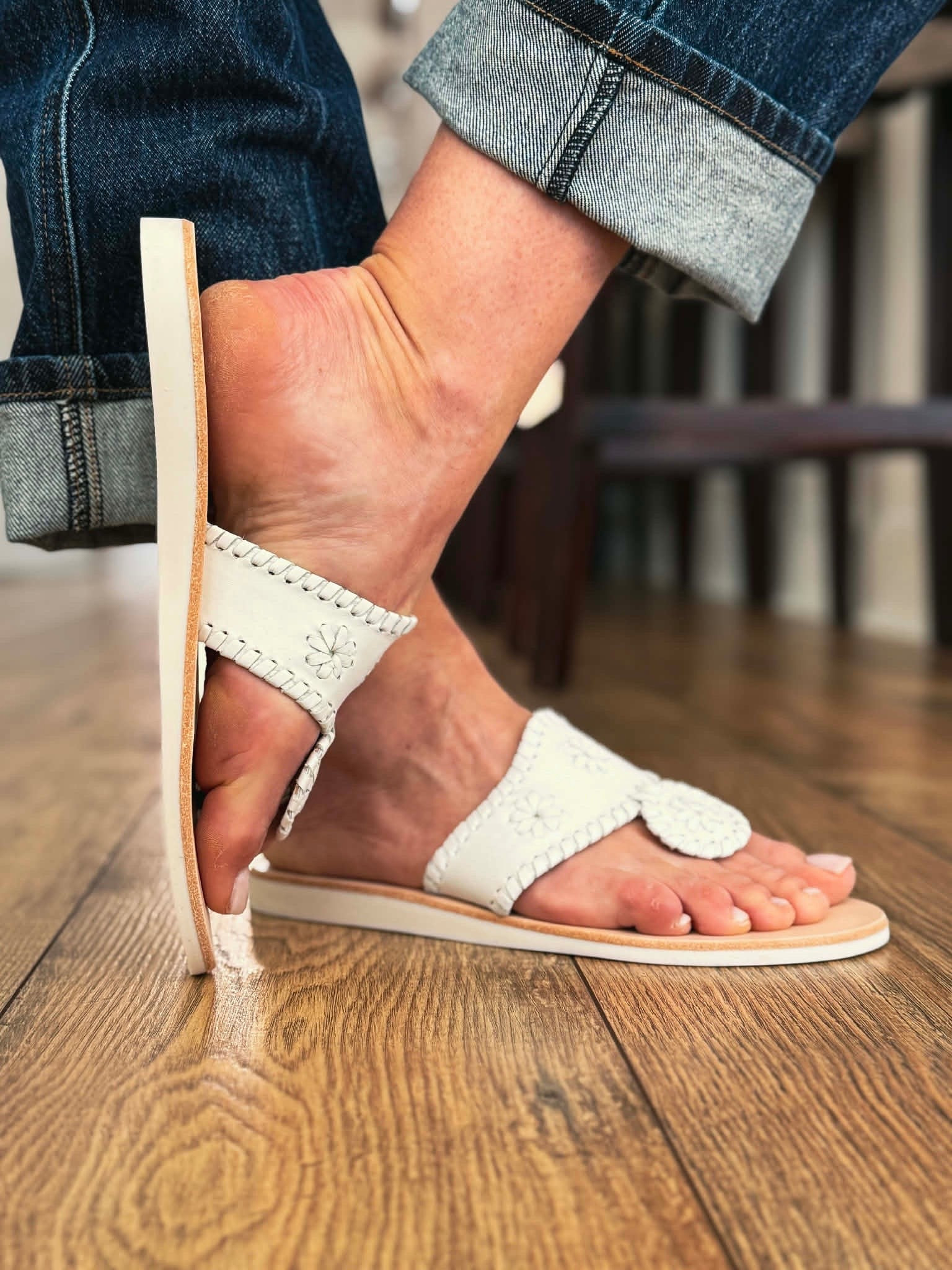 Comfortable flat sandals with flexible sole for everyday wear.

#LTKootd #LTKOver40