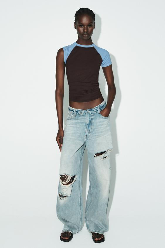 SHORT SLEEVE RAGLAN T-SHIRT | Zara US