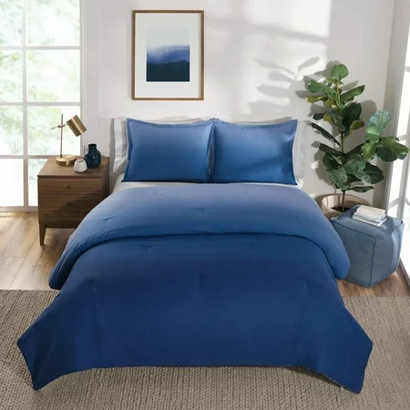 Gap Home Ombre Reversible Organic Cotton Blend Comforter Set, Full/Queen, Blue, 3-Pieces | Walmart (US)