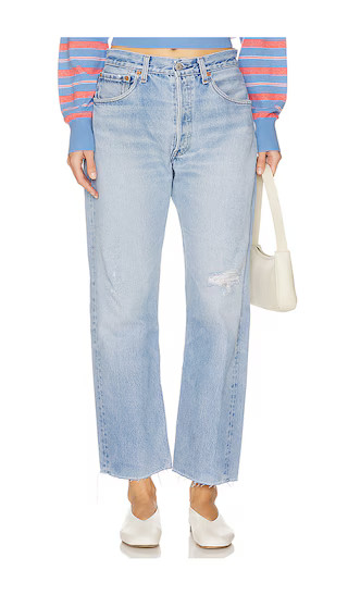 Relaxed Undone Hem Jeans in Light Medium | Revolve Clothing (Global)