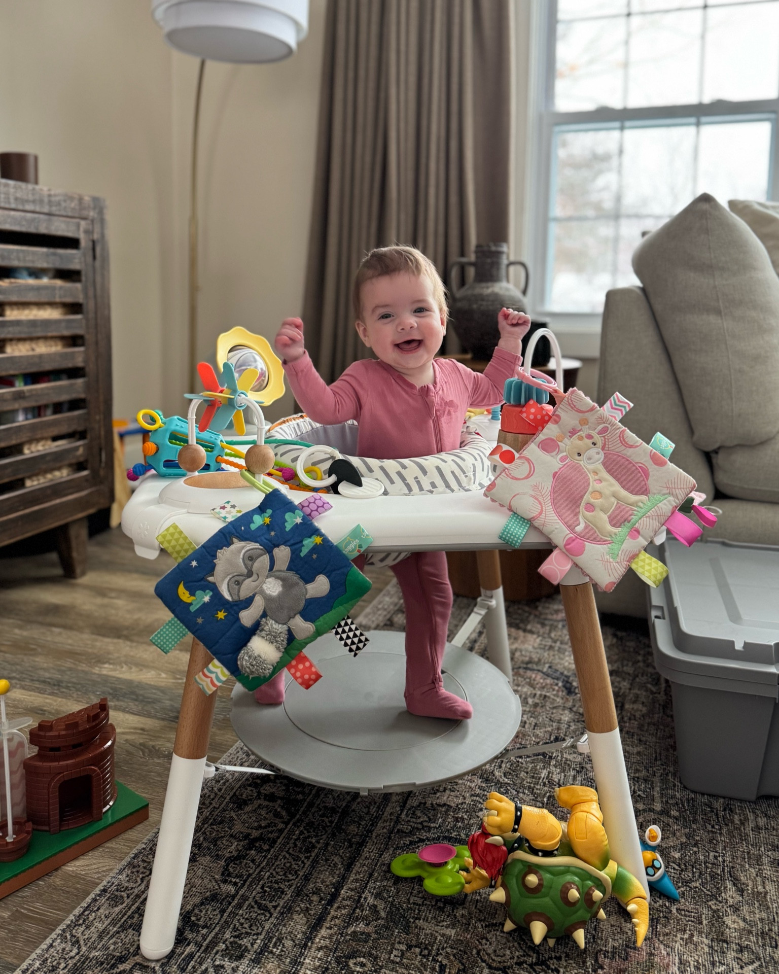 Our most used baby item the last two months: this activity center!! She loves it so freaking much!

Skiphop, Montessori table, activity table for babies, 7 months old, seven months old 

#LTKBaby #LTKHome #LTKFamily