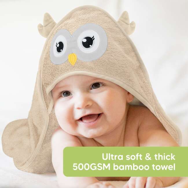 Bamboo Hooded Towel, Owl | Maisonette