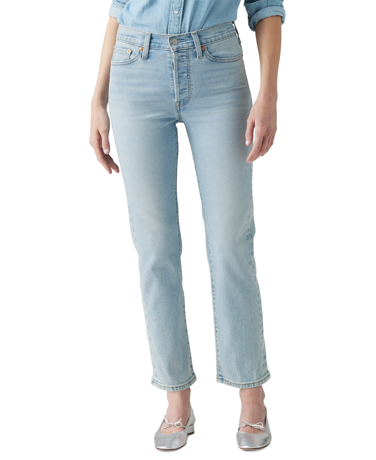 Levi's Women's Wedgie Straight-Leg High Rise Cropped Jeans - The Bells | Macy's