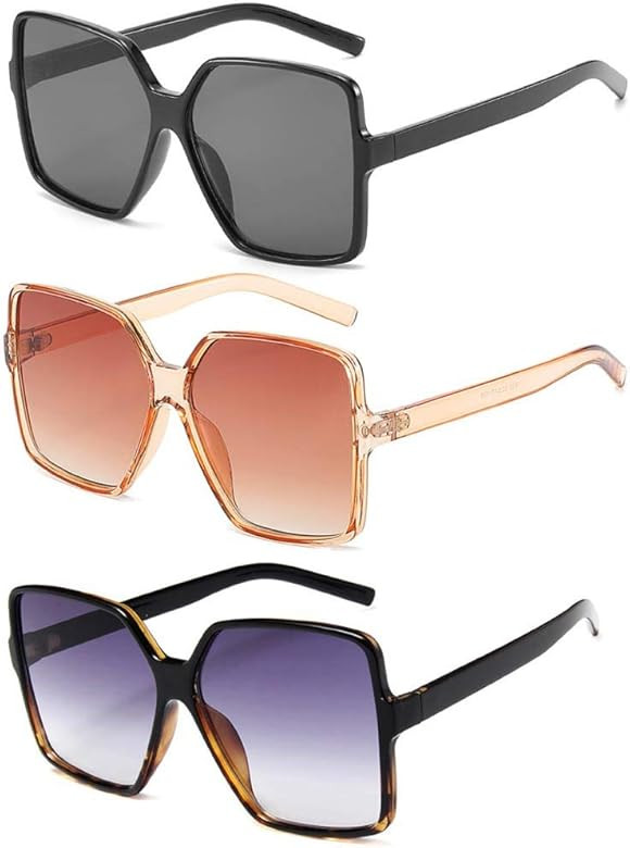 Dollger Oversized Square Sunglasses for Women Big Large Wide Fashion Shades for Men 100% UV Protecti | Amazon (US)